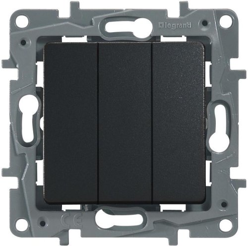 Выключатель без рамки Legrand Etika 3-кл. антрацит картинка